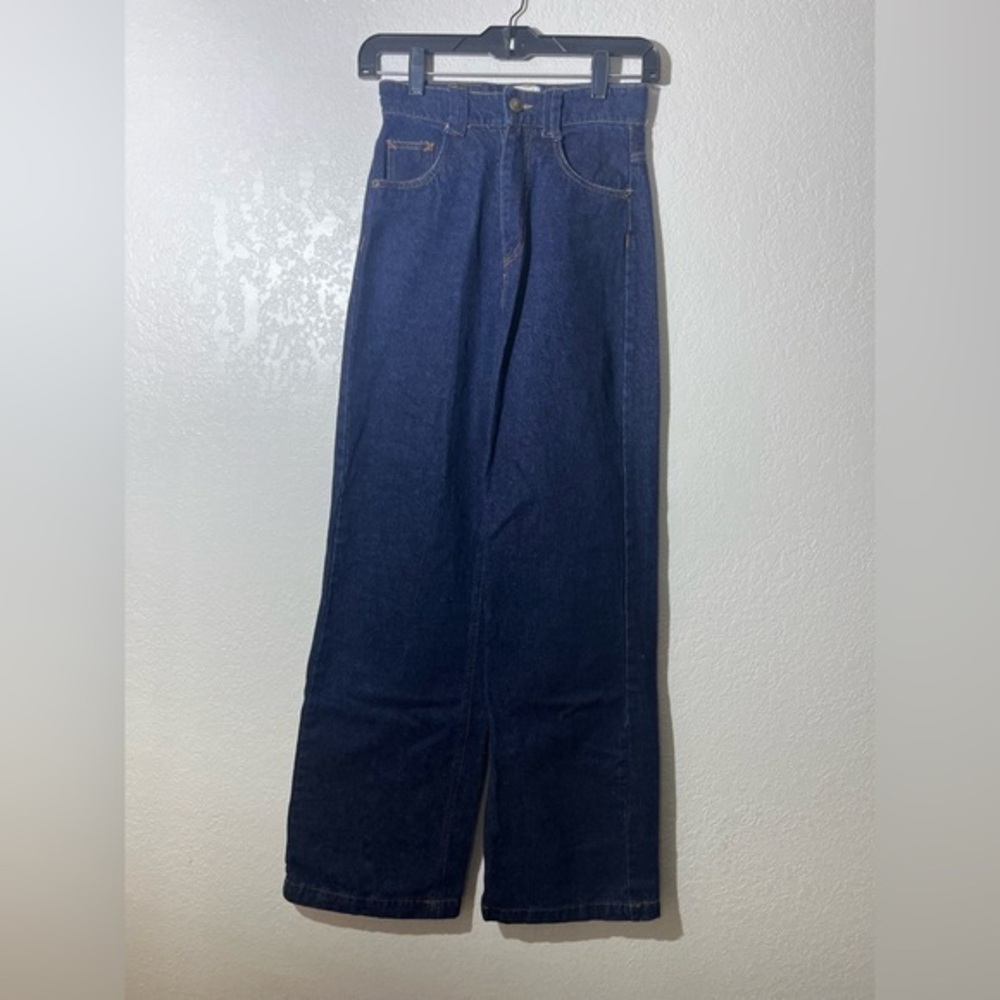 Princess Polly Navy Wide Leg Jeans